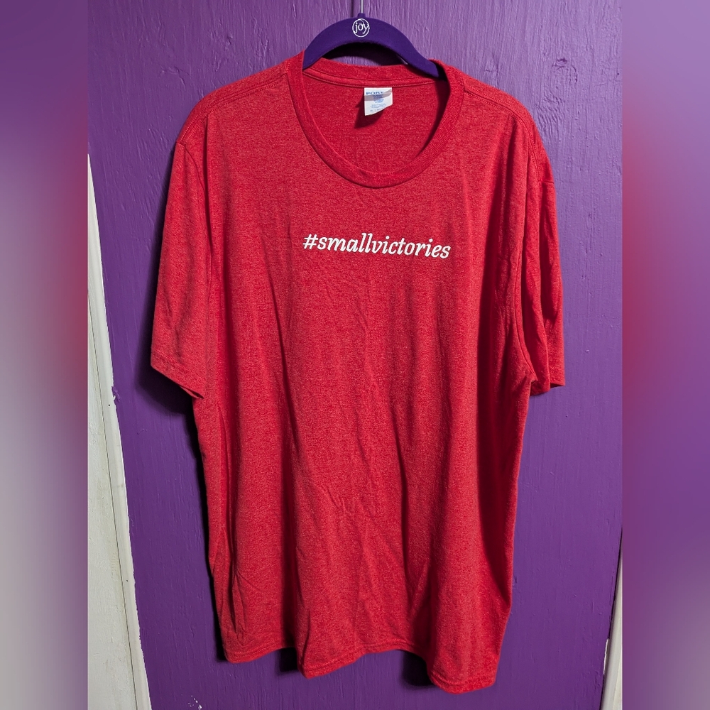 💜 Port & Company #SMALLVICTORIES Red Short Sleeve Graphic Tee XL 16 18